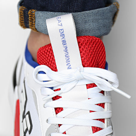 EA7 Emporio Armani - Sneakers X8X070-XK165 Bianco ottico Rosso corsa Blu cobalto
