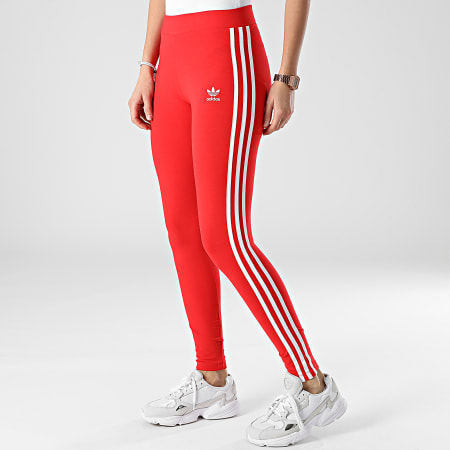 adidas - Legging Femme A Bandes 3 Stripes HD2348 Rouge