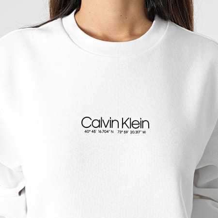 Calvin Klein - Coordinates Felpa girocollo da donna 8052 Bianco