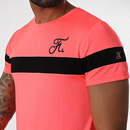 Final Club - Tee Shirt Bicolore Avec Broderie 737 Rose Fluo