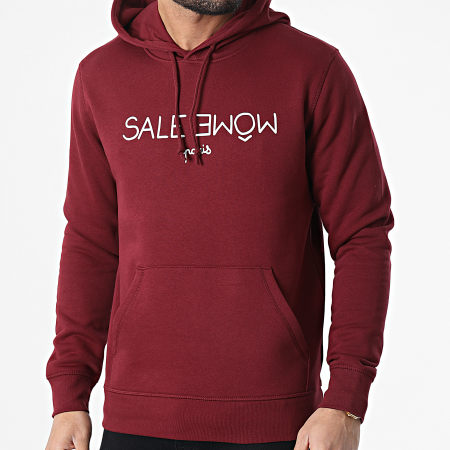 Sale Môme Paris - Sweat Capuche Punition Bordeaux Blanc