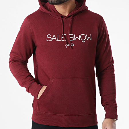 Sale Môme Paris - Sweat Capuche Punition Bordeaux Blanc