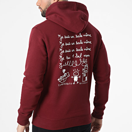 Sale Môme Paris - Sweat Capuche Punition Bordeaux Blanc