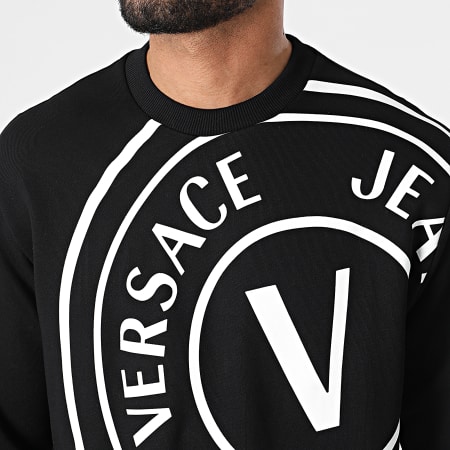 Versace Jeans Couture - Top con girocollo centrato Vemblem 72GAIT19 Nero