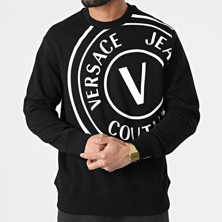 Versace Jeans Couture - Top con girocollo centrato Vemblem 72GAIT19 Nero