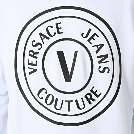 Versace Jeans Couture - Top con girocollo Vemblem Rub 72GAIT20 Bianco