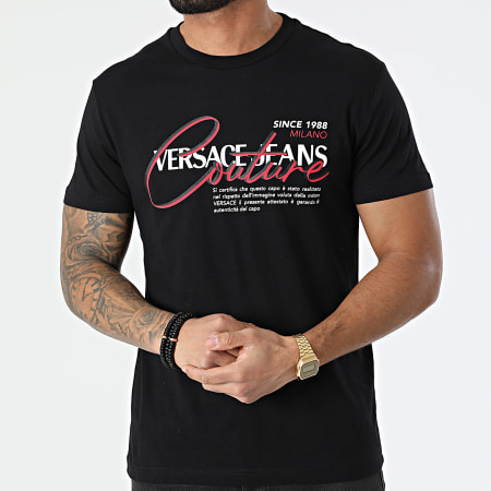 Versace Jeans Couture - Tee Shirt Rubber 72GAHT08 Noir