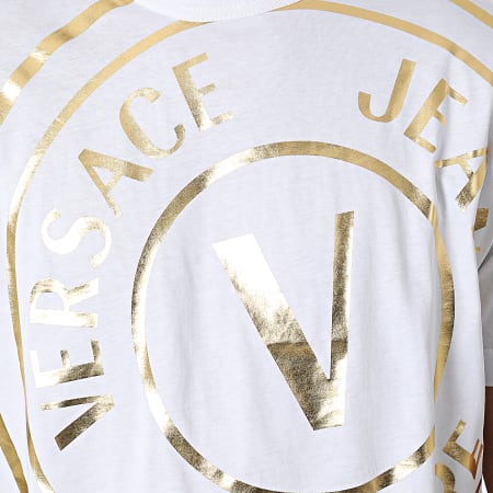 Versace Jeans Couture - Camiseta Centrada Vemblem 72GAHT16 Oro Blanco