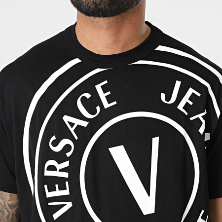 Versace Jeans Couture - Tee Shirt Centered Vemblem 72GAHT19 Noir