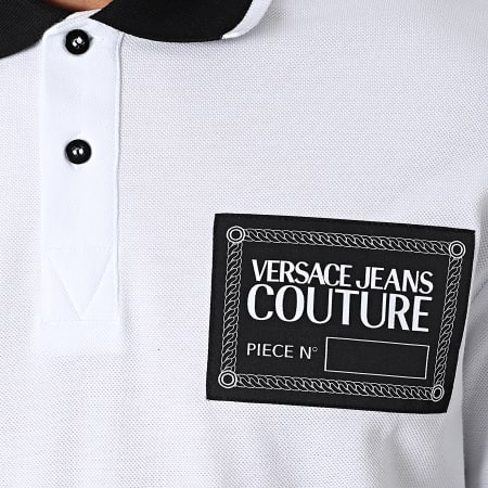 Versace Jeans Couture - Polo A Manches Courtes Piece NR Patch 72GAGT04 Blanc
