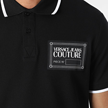 Versace Jeans Couture - Polo A Manches Courtes Piece NR Patch 72GAGT04 Noir