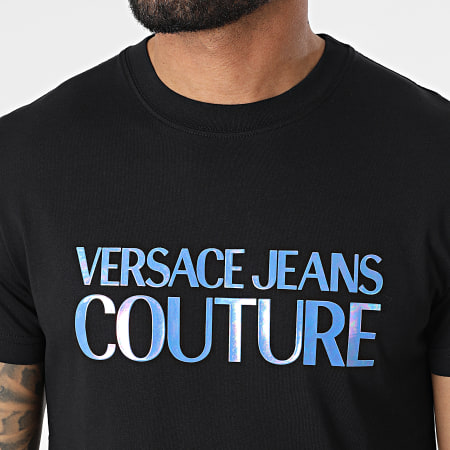 Versace Jeans Couture - Tee Shirt Holo Logo 72GAHP02 Noir