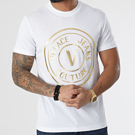 Versace Jeans Couture - Camicia da tè Vemblem Thick Foil 72GAHT03 Oro bianco