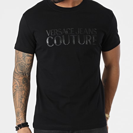 Versace Jeans Couture - Tee Shirt Logo Pixel 72GAHT02 Noir