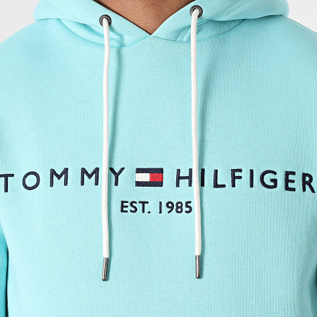 Tommy Hilfiger - Sweat Capuche Tommy Logo 1599 Bleu Clair