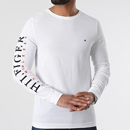 Tommy Hilfiger - Camiseta de manga larga con logo vertical 2131 Blanco