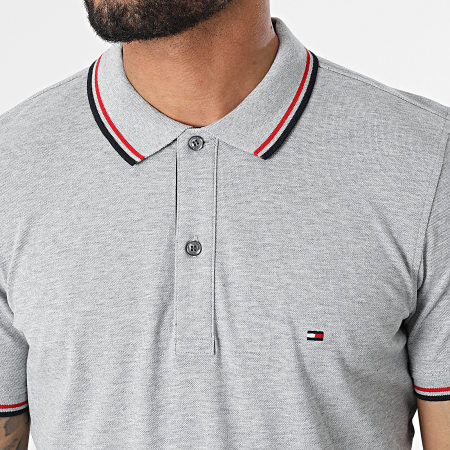 Tommy Hilfiger - Polo Manches Courtes Tipped Placket 2054 Gris Chiné