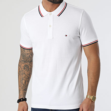 Tommy Hilfiger - Polo Manches Courtes Tipped Placket 2054 Blanc