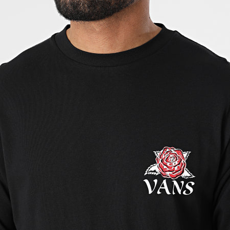 Vans - Tee Shirt A Manches Longues Tattoo Rose A7PM8 Noir