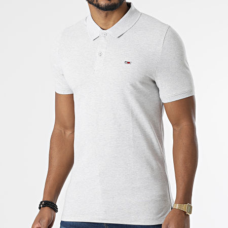 Tommy Jeans - Polo a manica corta Solid Stretch 2219 Heather Grey