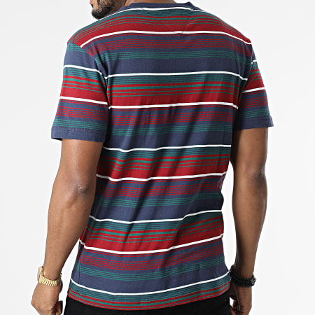 Tommy Jeans - Tee Shirt Stripe Linear Logo 2240 Bleu Marine Rouge