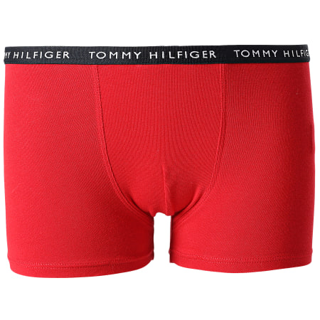 Tommy Hilfiger - Lote De 7 Boxers Infantiles 0404 Rojo Azul Marino Gris Jaspeado Blanco
