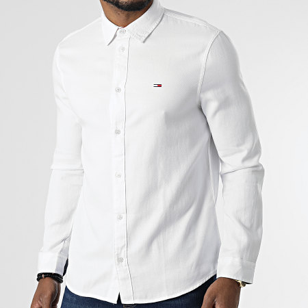 Tommy Jeans - Chemise Manches Longues Solid Tencel 2564 Blanc
