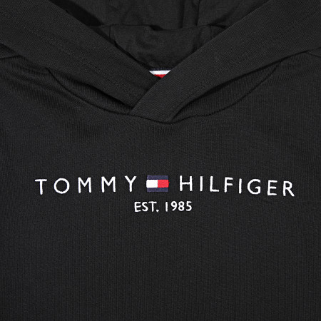 Tommy Hilfiger - Essential 6707 Set di pantaloni da jogging e felpa con cappuccio per bambini, nero