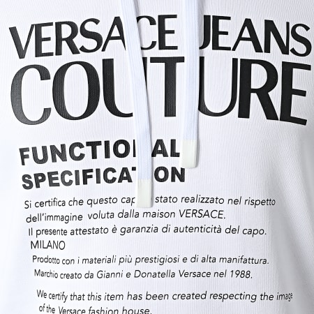 Versace Jeans Couture - Sweat Capuche Organic Fleece Blanc