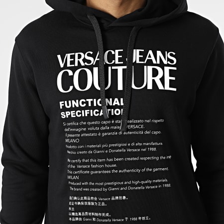 Versace Jeans Couture - Sweat Capuche Organic Fleece Noir