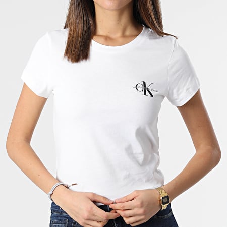 Calvin Klein - Lot De 2 Tee Shirts Femme 9734 Blanc Rose