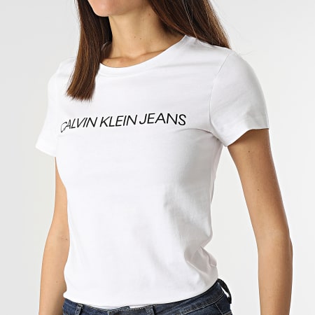 Calvin Klein - Lote De 2 Camisetas Mujer 9734 Blanco Azul Claro