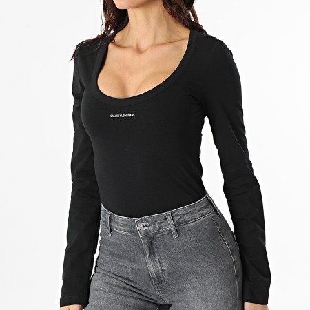 Calvin Klein - Maglietta a maniche lunghe da donna 7656 Nero