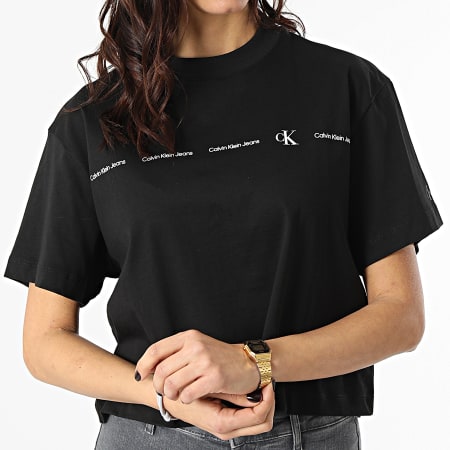 Calvin Klein - Tee Shirt Femme Crop 7709 Noir