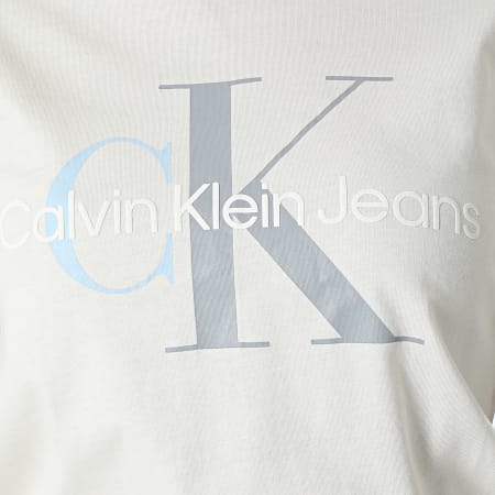 Calvin Klein - Tee Shirt Femme Two Tone Monogram 7711 Beige