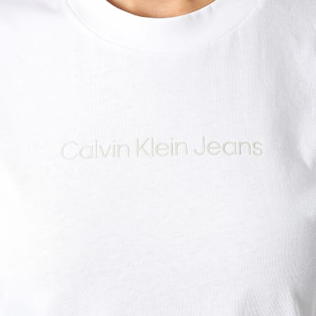 Calvin Klein - Maglietta da donna Shrunken Institutional 7713 bianca