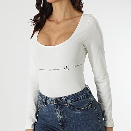 Calvin Klein - Body donna a maniche lunghe 7716 Beige