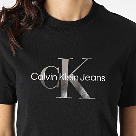 Calvin Klein - Tee Shirt Dress donna Gunmetal Monogram 7755 Nero