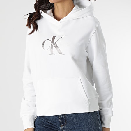 Calvin Klein - Sudadera Mujer con Capucha 7738 Blanco