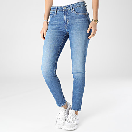 Calvin Klein - Jeans skinny da donna con rialzo 7864 Blu Denim