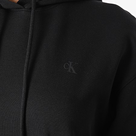 Calvin Klein - Vestido con capucha y logo de repetición lateral para mujer 7915 Negro