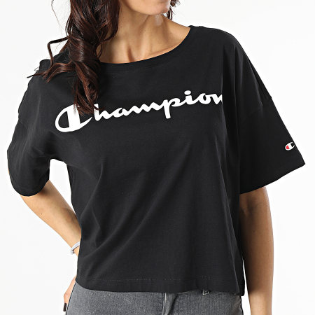 Champion - Tee Shirt Femme Crop 114914 Noir