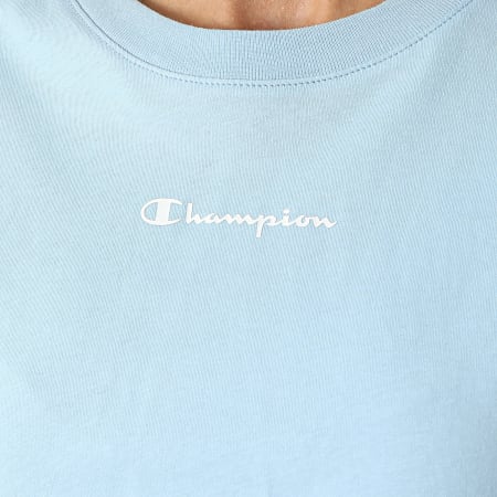 Champion - Tee Shirt Femme Crop 115211 Bleu Clair