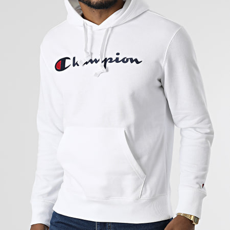 Champion - Felpa con cappuccio 217060 Bianco