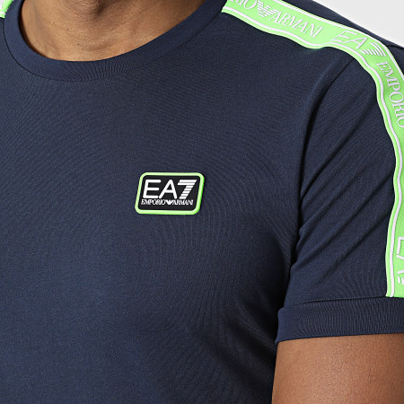 EA7 Emporio Armani - Tee Shirt A Bandes 3LPT18-PJ02Z Bleu Marine Vert