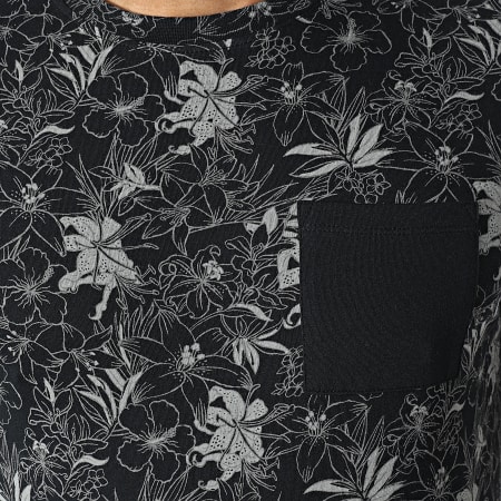 Le Temps Des Cerises - Tee Shirt Poche Floral Drift Noir