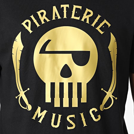 La Piraterie - Tee Shirt La Piraterie Music Noir Doré
