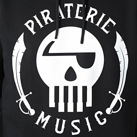 La Piraterie - Felpa con cappuccio Piraterie Music Nero Bianco