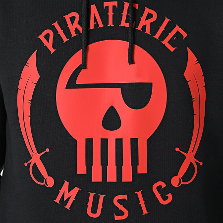 La Piraterie - Sweat Capuche Piraterie Music Noir Rouge