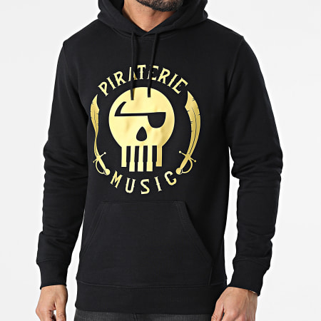 La Piraterie - Piracy Music Sudadera con Capucha Negro Dorado